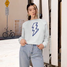 Load image into Gallery viewer, Blue Bolts Cropped Fleece Sweatshirt