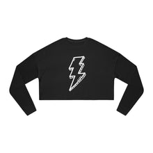 Load image into Gallery viewer, White Bolts Cropped Fleece Sweatshirt