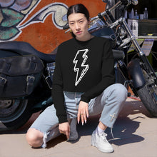 Load image into Gallery viewer, White Bolts Cropped Fleece Sweatshirt