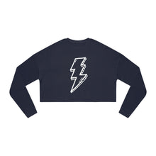 Load image into Gallery viewer, White Bolts Cropped Fleece Sweatshirt
