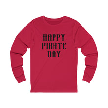 Load image into Gallery viewer, Pirate Day Black Graphic Long Sleeve T-Shirt