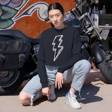 Load image into Gallery viewer, White Bolts Cropped Fleece Sweatshirt
